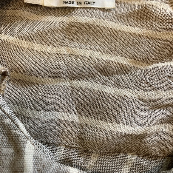 Vintage Giorgio Armani Beige Stripe Ladies Blouse - Picture 2 of 3